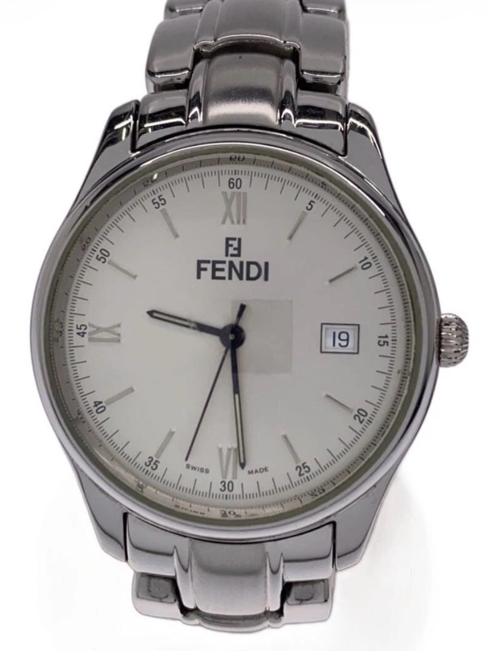 Fendi Women’s Stainless Steel Silver Watch with White Dial